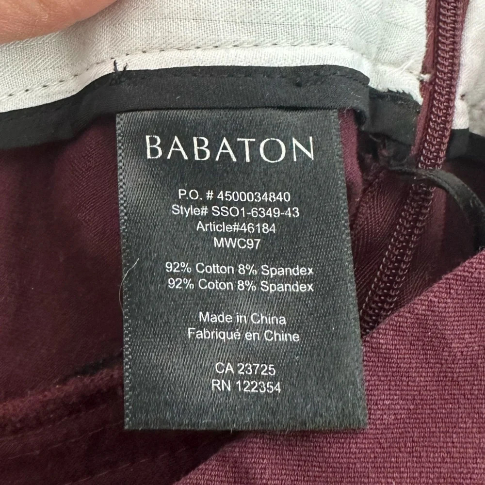 Babaton Cotton Bi-Stretch Pants in Sz. 6 - Picture 2 of 4